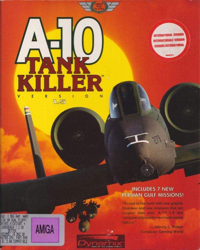 A-10 Tank Killer box art for Amiga